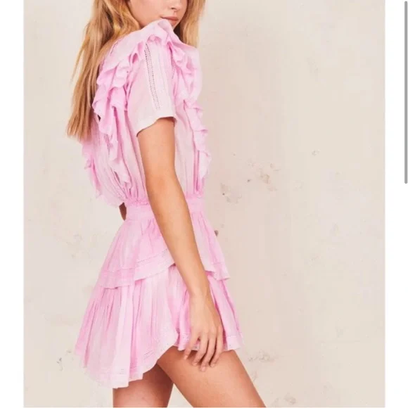 Love Shack Fancy | Natasha Pink Tie Dye Mini Dress - Picture 3 of 9